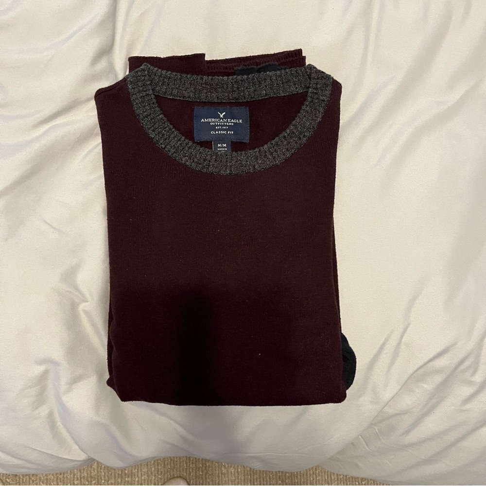 American Eagle Mens Brownish Red Long Sleeve Shirt